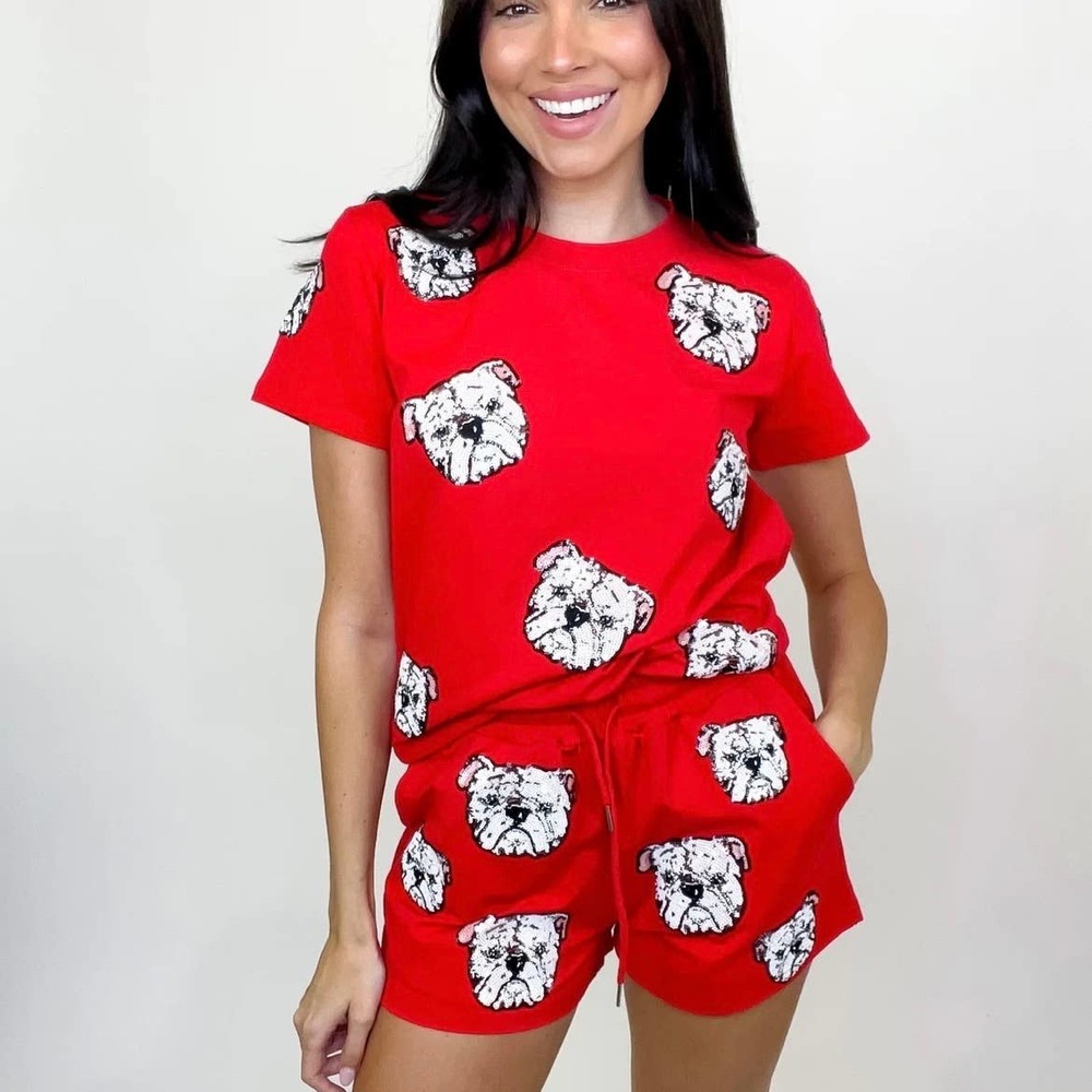 Sparkle & Fade Red Bulldog Print Blouse - Picture 7 of 8